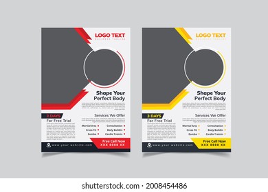 Fitness Gym Flyer Template, Vector Design.