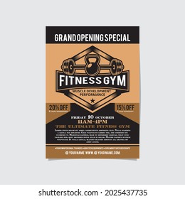 Fitness - Gym Flyer Vector layout design template for extreem sport event, tournament or championship