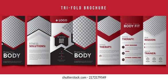 Fitness, Gym Or Health Tri-fold Brochure Design Template, Fitness Agency Cover Brochure Flyer Design Template, Modern Fitness Cover Fold,	Sports Card Templates, Invitation Flyer,