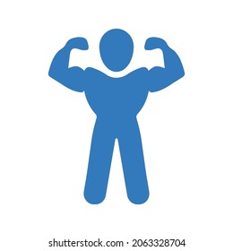 Fitness, gym, healthy icon. Blue color design.