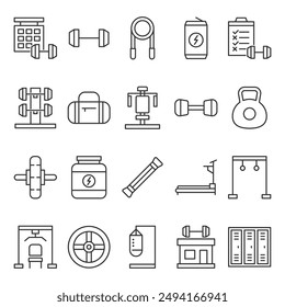 Fitness Gym Icon Set Sing Symbol