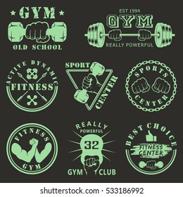 Fitness gym icons