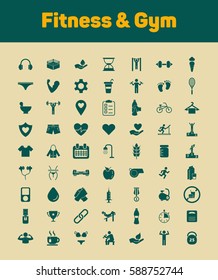 Fitness and Gym Icons Set