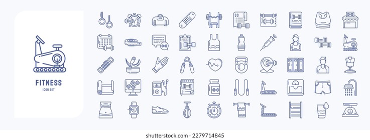 Fitness and gym, including icons like Alarm, Expander, Dumbbells and more
