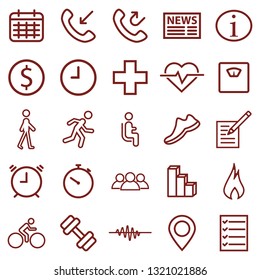 fitness and gym information - minimal thin line web icon set. simple vector illustration outline. concept for infographic, website or app.