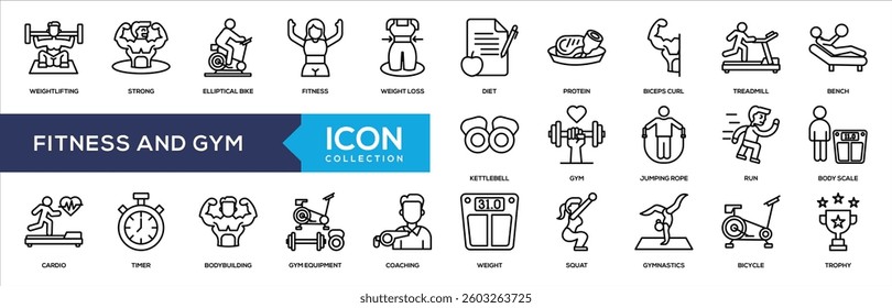 Fitness and Gym Line Icon Collection
