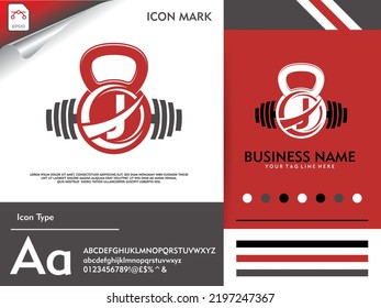 Fitness gym logo with creative letter J