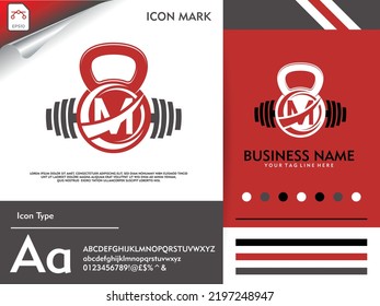 
Fitness gym logo with creative letter M