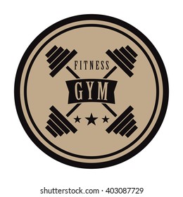 Fitness Gym logo with cross dumbbells.
