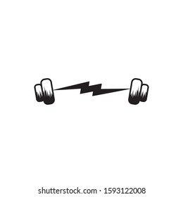 Fitness and gym logo design inspiration with using barbel icon vector template