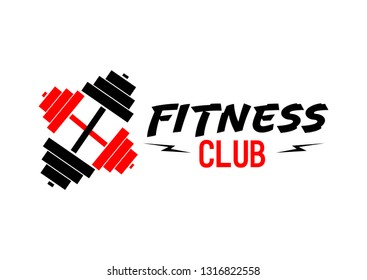 Fitness Gym logo design template, sport club symbol, vector illustration