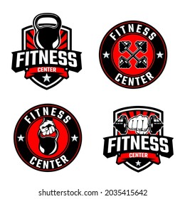 Fitness and gym logo design template