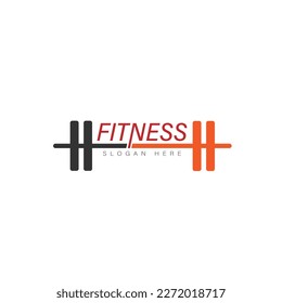 Fitness Gym logo design template with exercising athletic