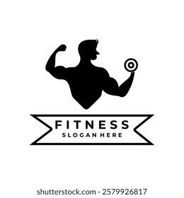 Fitness and Gym Logo Design Vector. Strong Man Gym and Fitness club logo design template