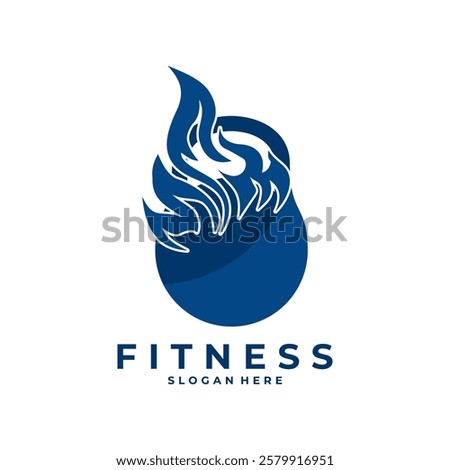 Fitness and Gym Logo Design Vector. Fire Kettle bell logo. fitness and gym logo inspirations