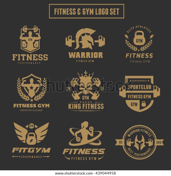 Logo Set Fur Fitness Und Gym Stock Vektorgrafik Lizenzfrei 439044958