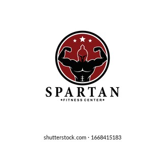 Fitness Gym logo for Sport Label, with spartan warrior, vector illustration