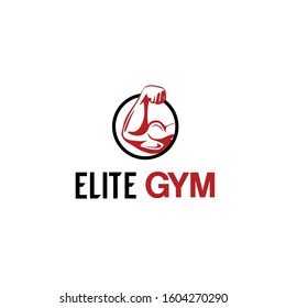 Fitness Gym Logo Template with black and red colour