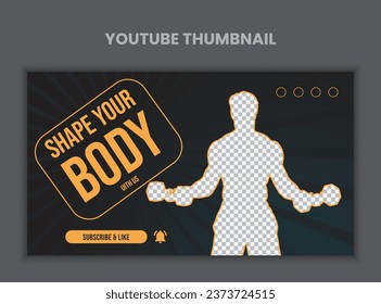 Fitness Gym marketing youtube thumbnail template.