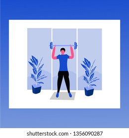 Fitness- Gym- Modern flat design concept of web page design for website and mobile