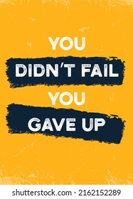 Fitness Gym Motivation Quote Illustration. Creative Strong Sport Vector Rough Typography Grunge Wallpaper Poster.