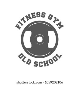 Fitness gym. Old school. Retro logo, emblem, badge