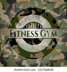 Fitness Gym on camouflaged pattern