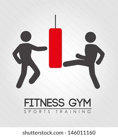 fitness gym over gray background vector illustration 