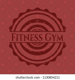 Fitness Gym red emblem. Retro