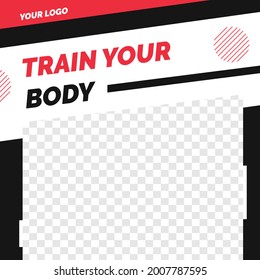 Fitness gym sale discount poster social media post template
