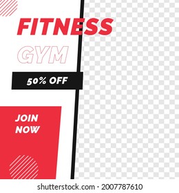 Fitness gym sale discount poster social media post template