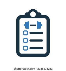 Fitness, gym, schedule icon. Simple editable vector graphics.