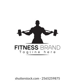 Fitness Gym Silhouette Logo Design Template