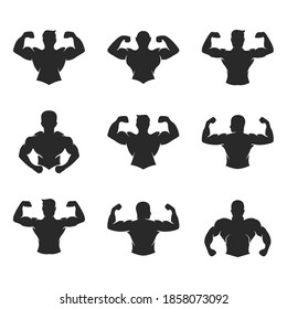 Fitness or gym silhouettes vector design