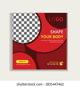 
Fitness or gym social media post or banner design