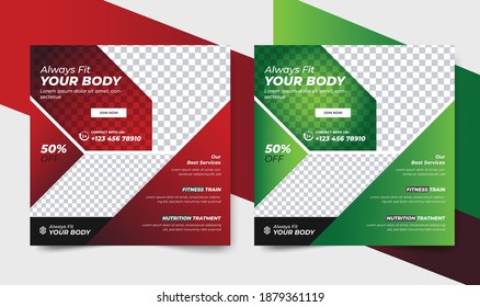 Fitness gym social media post design