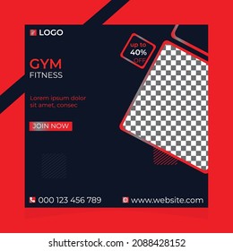 Fitness, gym social media post design