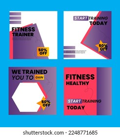 Fitness gym social media post and web banner