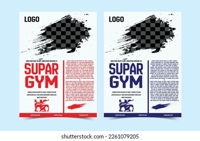 Fitness gym social media post design template