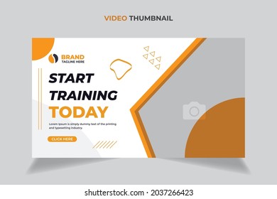 Fitness gym training class thumbnail design,  Fitness training, exercise customizable video thumbnail cover photo fully editable for social media.