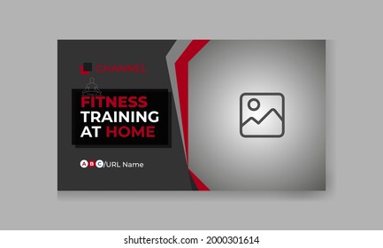 diseño de miniaturas de vídeo de fitness y gimnasia training.