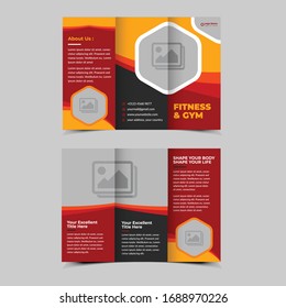 Fitness Gym tri-fold brochure design template