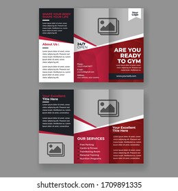 Fitness Gym Tri-fold Brochure Design Template