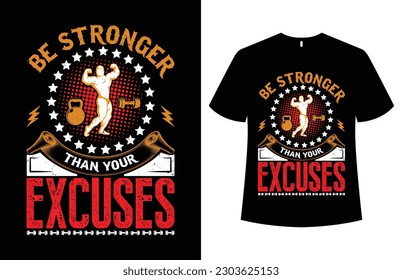 Fitness and gym T-shirt Design Template vector image.