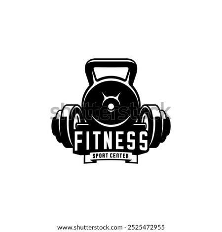Fitness gym vector design on white background 