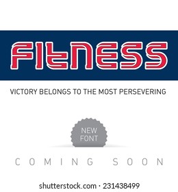 Fitness and gym Vector font. Alphabet for college sport team. Let?ers for icons, workout logotypes, design elements.