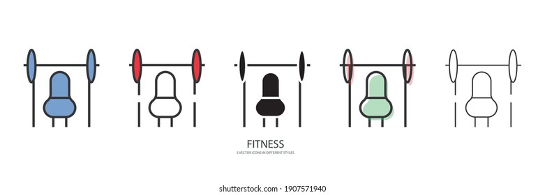 icono del tipo de vector fitness y gimnasia