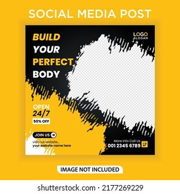 Fitness gym web banner social media post