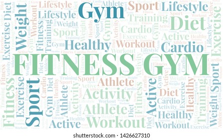Fitness Gym word cloud. Wordcloud made with text only.