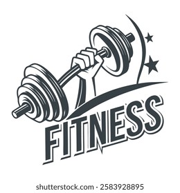 Fitness Gym Workout Logo, fitness logo, High protein icon. fitness logo, badge, symbol, stamp or logo. Fitness nutrition for gym and muscles logotype, sticker, emblem, mark or seal, t-shirt design